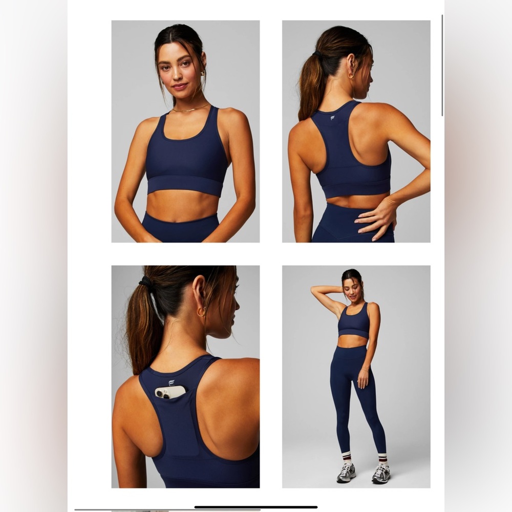 Fabletics Mila Sports Bra Large - Navy , Medium Support, NWT